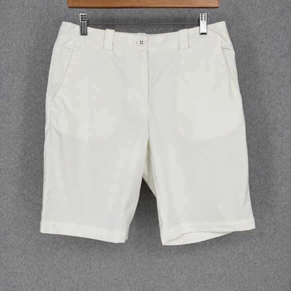 Nike Womens Dri-Fit Golf Tour Shorts Size 8 White Performance Stretch 10" Inseam - Picture 1 of 11